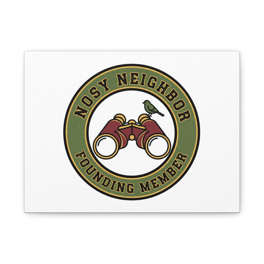 Nosy Neighbor Binoculars Logo Canvas — Retro Birding Art | Grandpa Core Country Core | Flipped Stitch