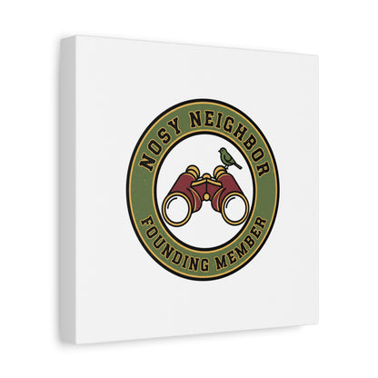 Nosy Neighbor Binoculars Logo Canvas — Retro Birding Art | Grandpa Core Country Core | Flipped Stitch