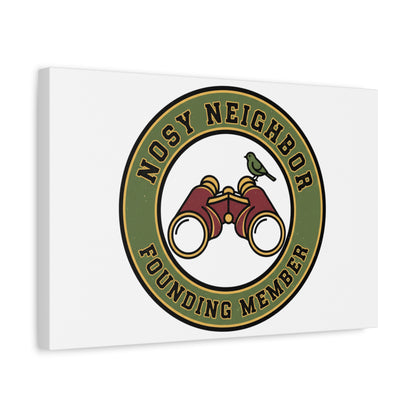 Nosy Neighbor Binoculars Logo Canvas — Retro Birding Art | Grandpa Core Country Core | Flipped Stitch