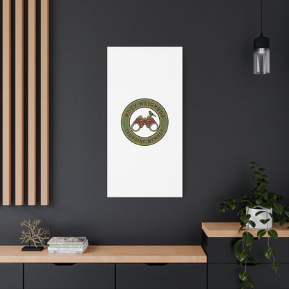 Nosy Neighbor Binoculars Logo Canvas — Retro Birding Art | Grandpa Core Country Core | Flipped Stitch
