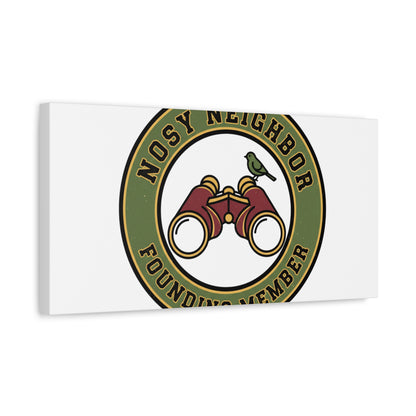 Nosy Neighbor Binoculars Logo Canvas — Retro Birding Art | Grandpa Core Country Core | Flipped Stitch