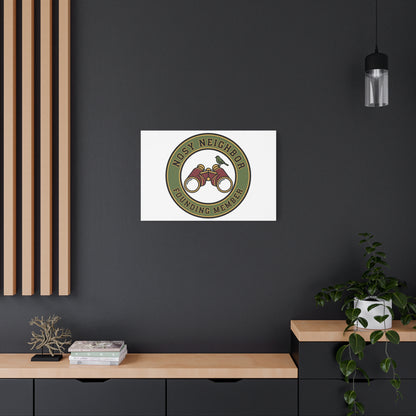 Nosy Neighbor Binoculars Logo Canvas — Retro Birding Art | Grandpa Core Country Core | Flipped Stitch