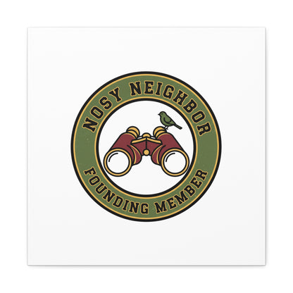 Nosy Neighbor Binoculars Logo Canvas — Retro Birding Art | Grandpa Core Country Core | Flipped Stitch