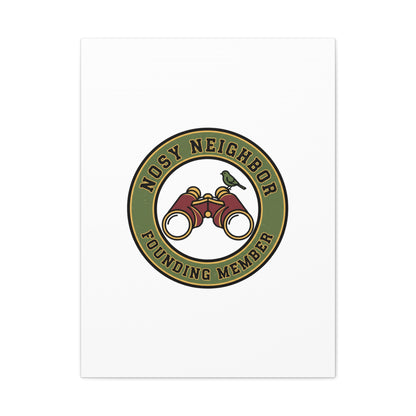 Nosy Neighbor Binoculars Logo Canvas — Retro Birding Art | Grandpa Core Country Core | Flipped Stitch