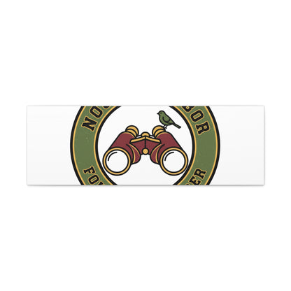 Nosy Neighbor Binoculars Logo Canvas — Retro Birding Art | Grandpa Core Country Core | Flipped Stitch