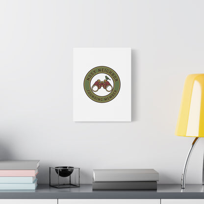 Nosy Neighbor Binoculars Logo Canvas — Retro Birding Art | Grandpa Core Country Core | Flipped Stitch