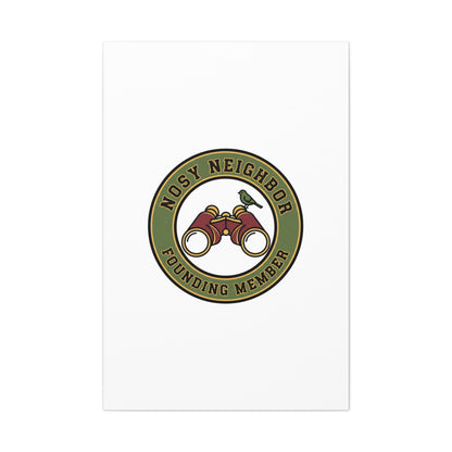 Nosy Neighbor Binoculars Logo Canvas — Retro Birding Art | Grandpa Core Country Core | Flipped Stitch