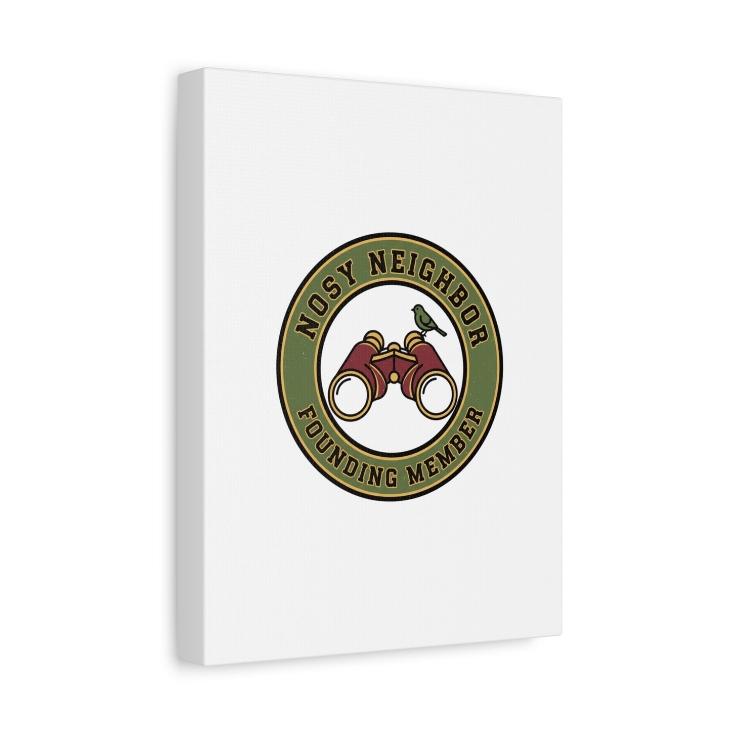 Nosy Neighbor Binoculars Logo Canvas — Retro Birding Art | Grandpa Core Country Core | Flipped Stitch