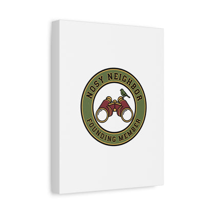 Nosy Neighbor Binoculars Logo Canvas — Retro Birding Art | Grandpa Core Country Core | Flipped Stitch