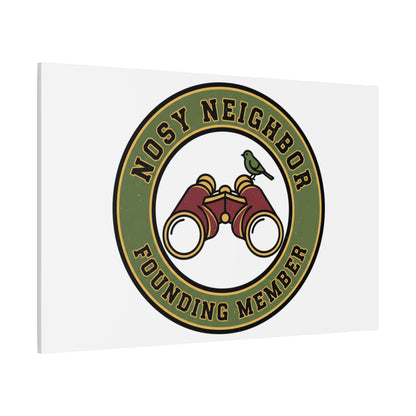 Nosy Neighbor Binoculars Logo Canvas — Retro Birding Art | Grandpa Core Country Core | Flipped Stitch