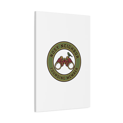 Nosy Neighbor Binoculars Logo Canvas — Retro Birding Art | Grandpa Core Country Core | Flipped Stitch