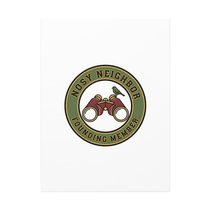 Nosy Neighbor Binoculars Logo Canvas — Retro Birding Art | Grandpa Core Country Core | Flipped Stitch