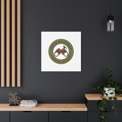 Nosy Neighbor Binoculars Logo Canvas — Retro Birding Art | Grandpa Core Country Core | Flipped Stitch