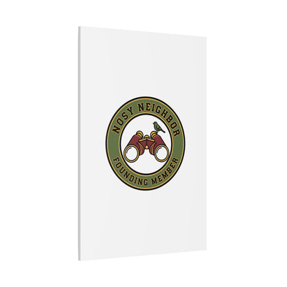 Nosy Neighbor Binoculars Logo Canvas — Retro Birding Art | Grandpa Core Country Core | Flipped Stitch