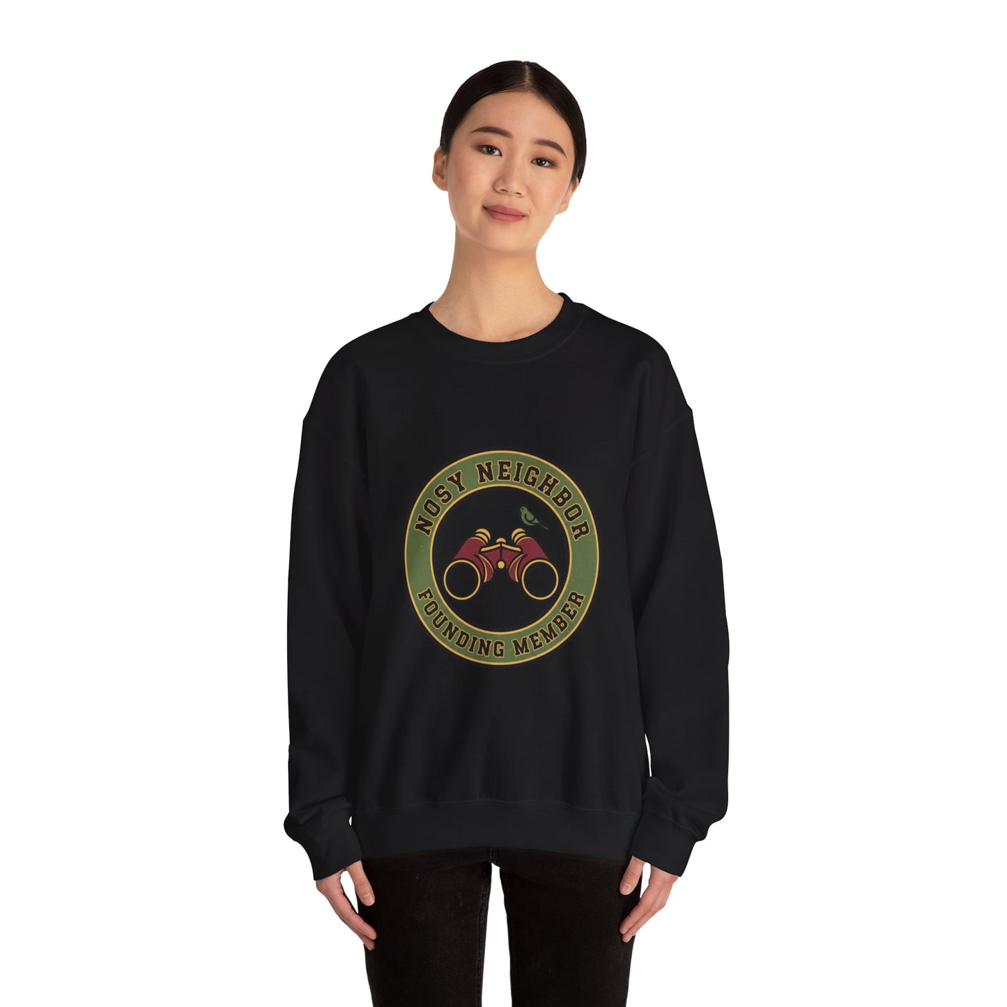 Nostalgic Binoculars Crewneck Sweatshirt — Grandpa Core Retro Wildlife | Flipped Stitch