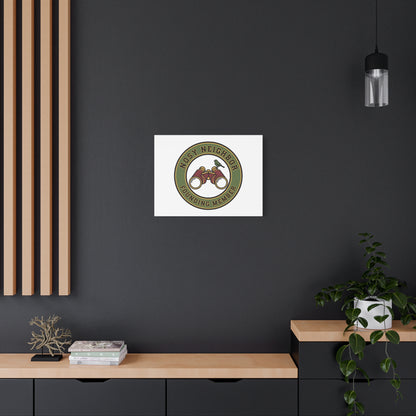 Nosy Neighbor Binoculars Logo Canvas — Retro Birding Art | Grandpa Core Country Core | Flipped Stitch