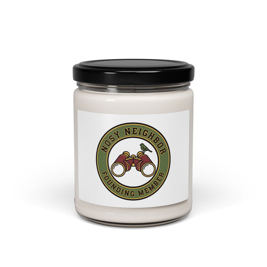 Nosy Neighbor Vintage Badge Candle — Grandpa Core Retro Countryside | Flipped Stitch