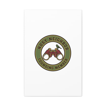Nosy Neighbor Binoculars Logo Canvas — Retro Birding Art | Grandpa Core Country Core | Flipped Stitch