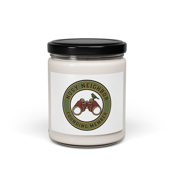 Nosy Neighbor Vintage Badge Candle — Grandpa Core Retro Countryside | Flipped Stitch