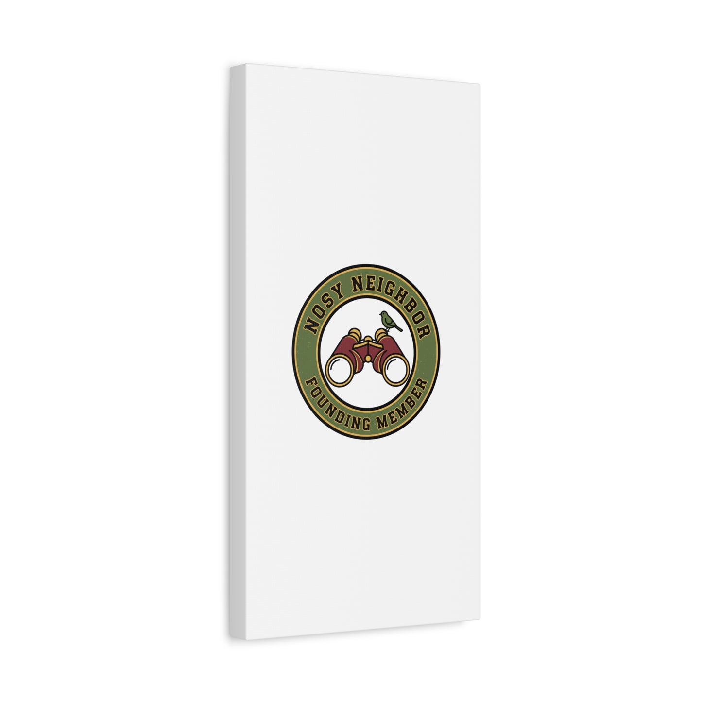 Nosy Neighbor Binoculars Logo Canvas — Retro Birding Art | Grandpa Core Country Core | Flipped Stitch