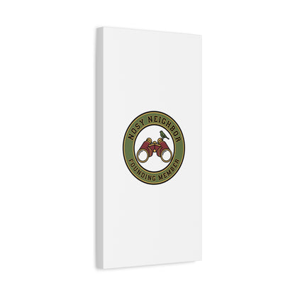 Nosy Neighbor Binoculars Logo Canvas — Retro Birding Art | Grandpa Core Country Core | Flipped Stitch