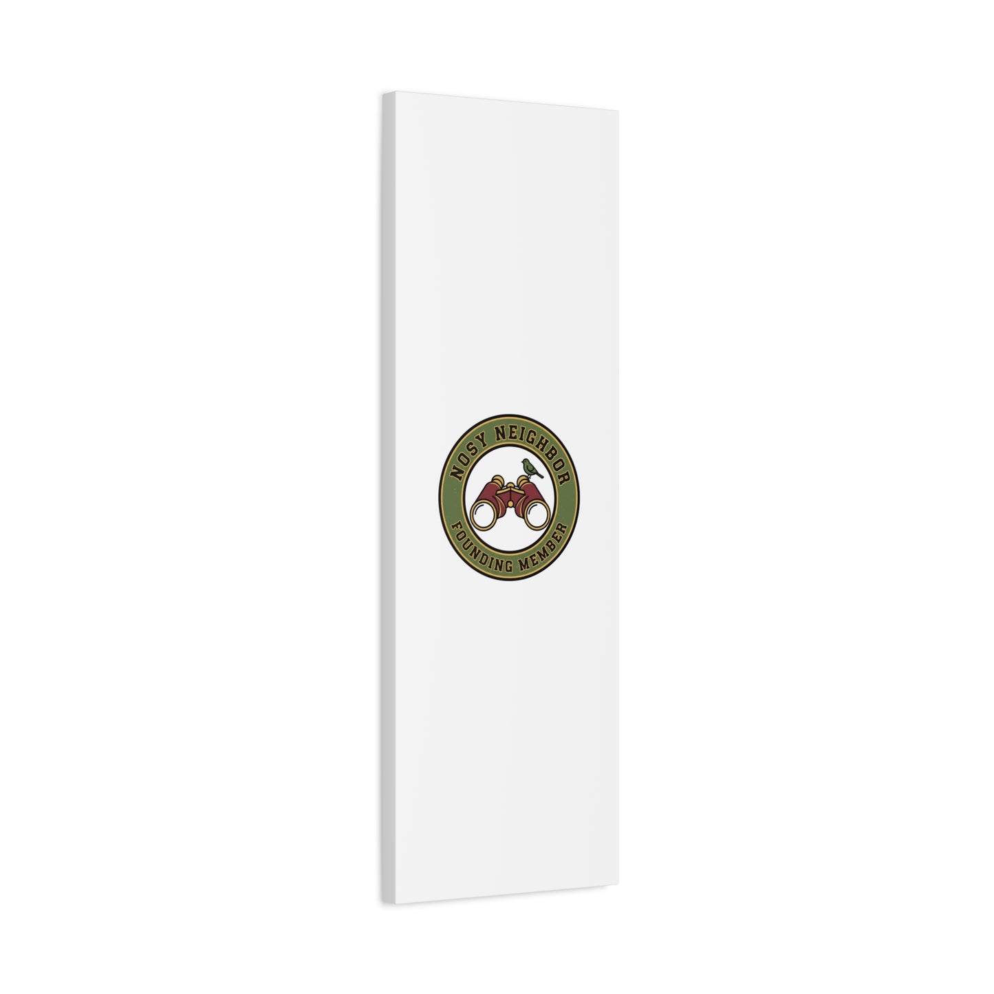 Nosy Neighbor Binoculars Logo Canvas — Retro Birding Art | Grandpa Core Country Core | Flipped Stitch