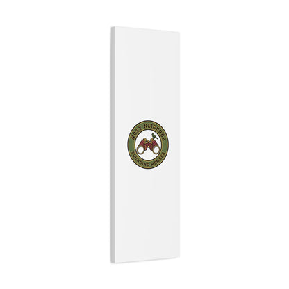 Nosy Neighbor Binoculars Logo Canvas — Retro Birding Art | Grandpa Core Country Core | Flipped Stitch