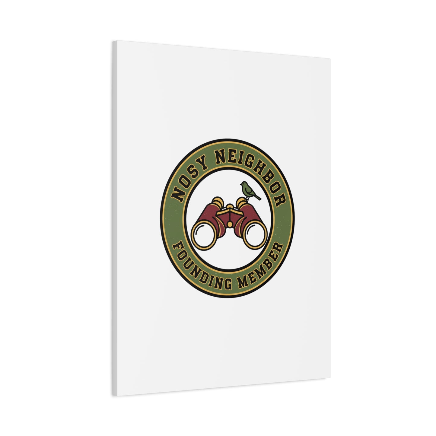 Nosy Neighbor Binoculars Logo Canvas — Retro Birding Art | Grandpa Core Country Core | Flipped Stitch