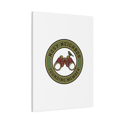 Nosy Neighbor Binoculars Logo Canvas — Retro Birding Art | Grandpa Core Country Core | Flipped Stitch