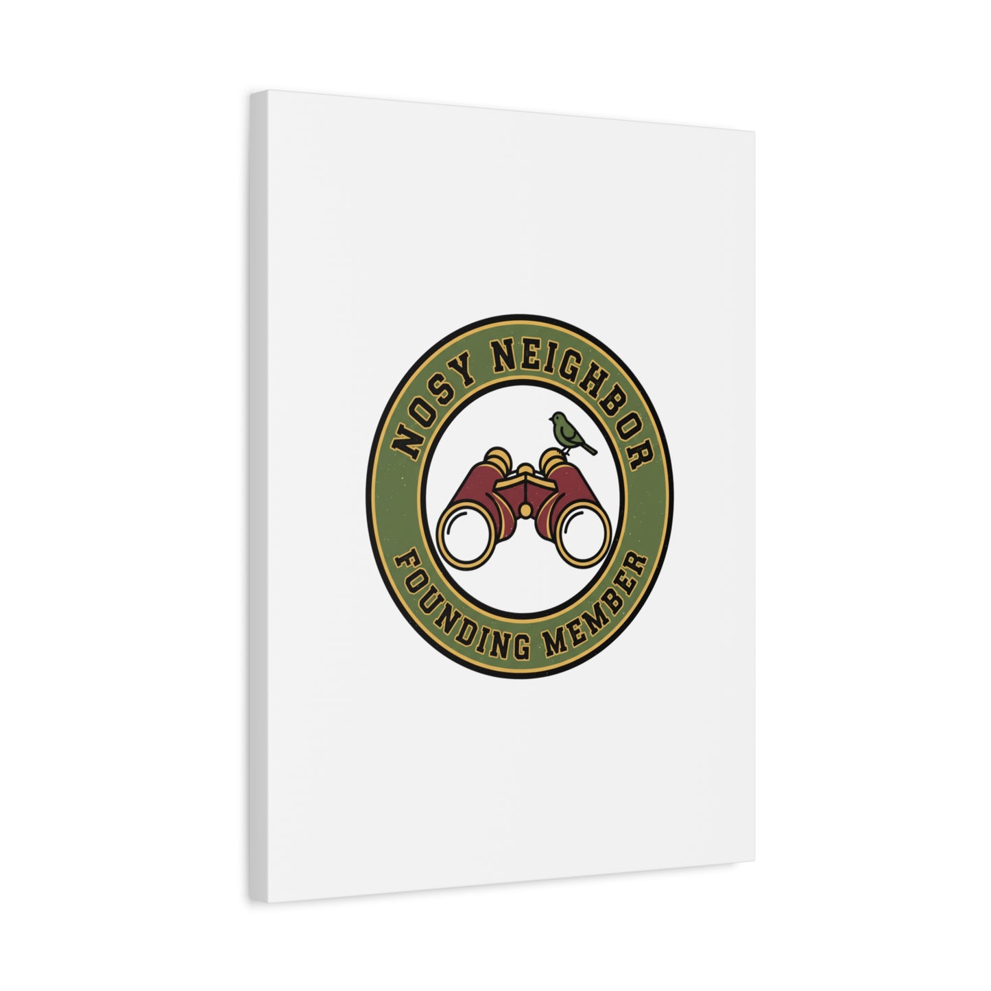 Nosy Neighbor Binoculars Logo Canvas — Retro Birding Art | Grandpa Core Country Core | Flipped Stitch