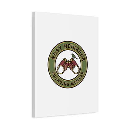Nosy Neighbor Binoculars Logo Canvas — Retro Birding Art | Grandpa Core Country Core | Flipped Stitch