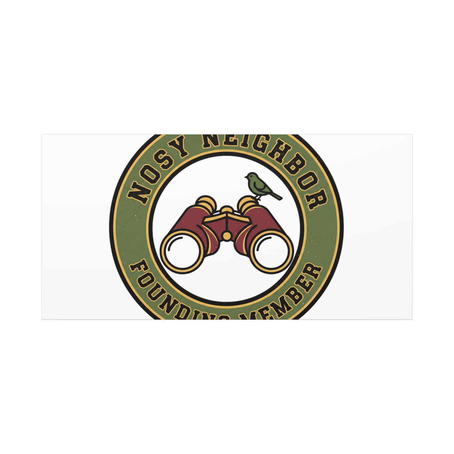 Nosy Neighbor Binoculars Logo Canvas — Retro Birding Art | Grandpa Core Country Core | Flipped Stitch