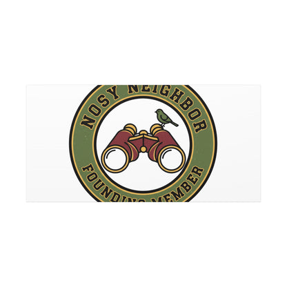 Nosy Neighbor Binoculars Logo Canvas — Retro Birding Art | Grandpa Core Country Core | Flipped Stitch
