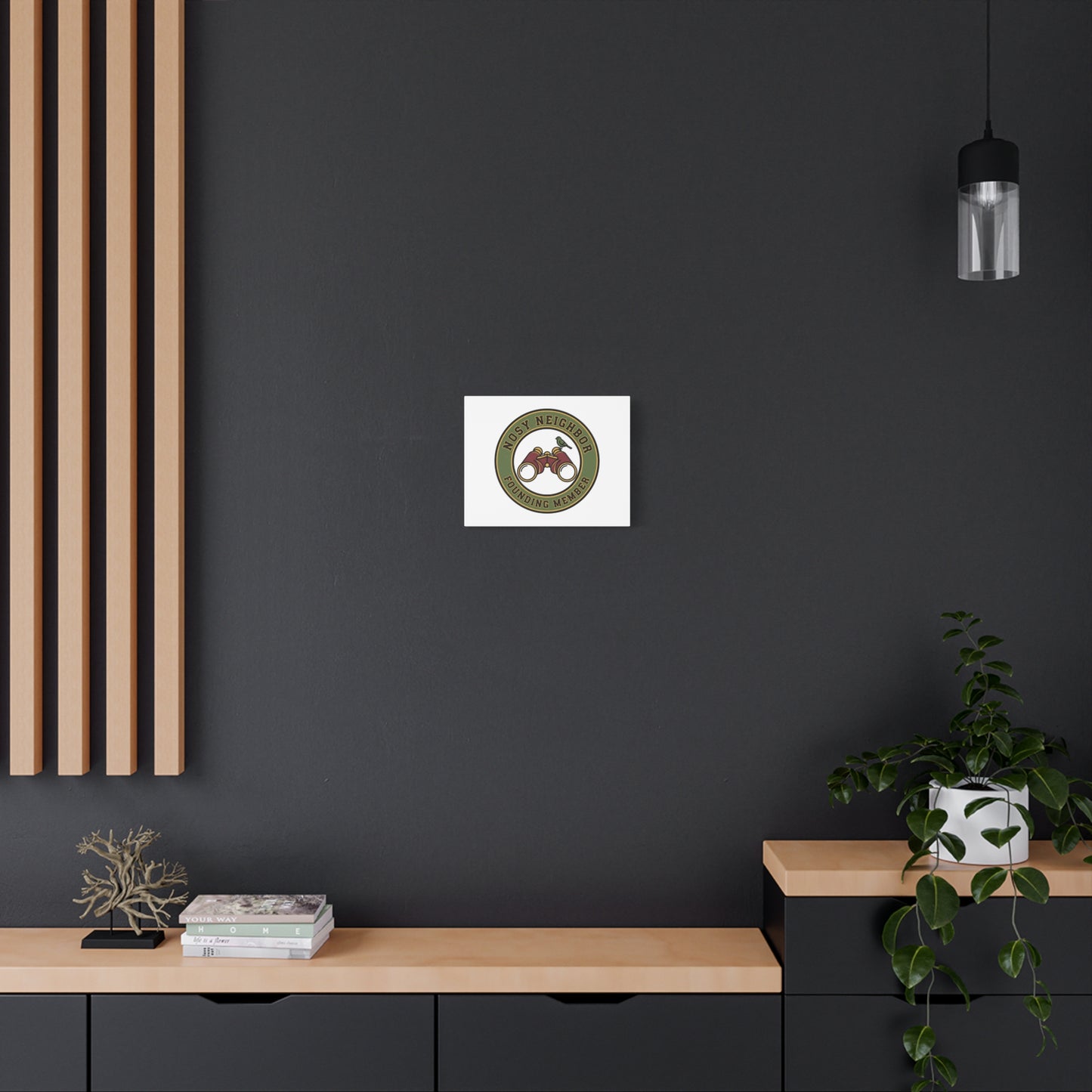 Nosy Neighbor Binoculars Logo Canvas — Retro Birding Art | Grandpa Core Country Core | Flipped Stitch