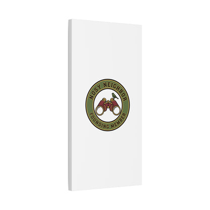 Nosy Neighbor Binoculars Logo Canvas — Retro Birding Art | Grandpa Core Country Core | Flipped Stitch