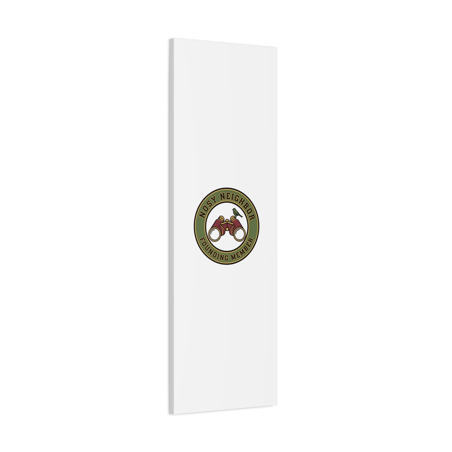 Nosy Neighbor Binoculars Logo Canvas — Retro Birding Art | Grandpa Core Country Core | Flipped Stitch
