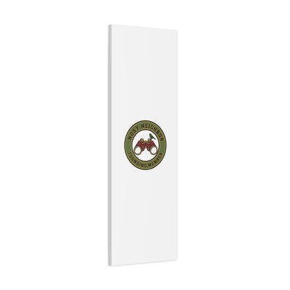 Nosy Neighbor Binoculars Logo Canvas — Retro Birding Art | Grandpa Core Country Core | Flipped Stitch
