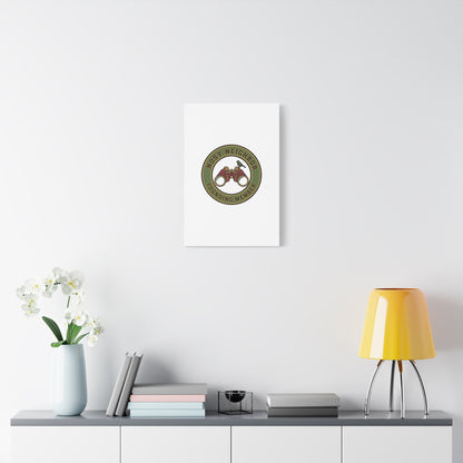 Nosy Neighbor Binoculars Logo Canvas — Retro Birding Art | Grandpa Core Country Core | Flipped Stitch