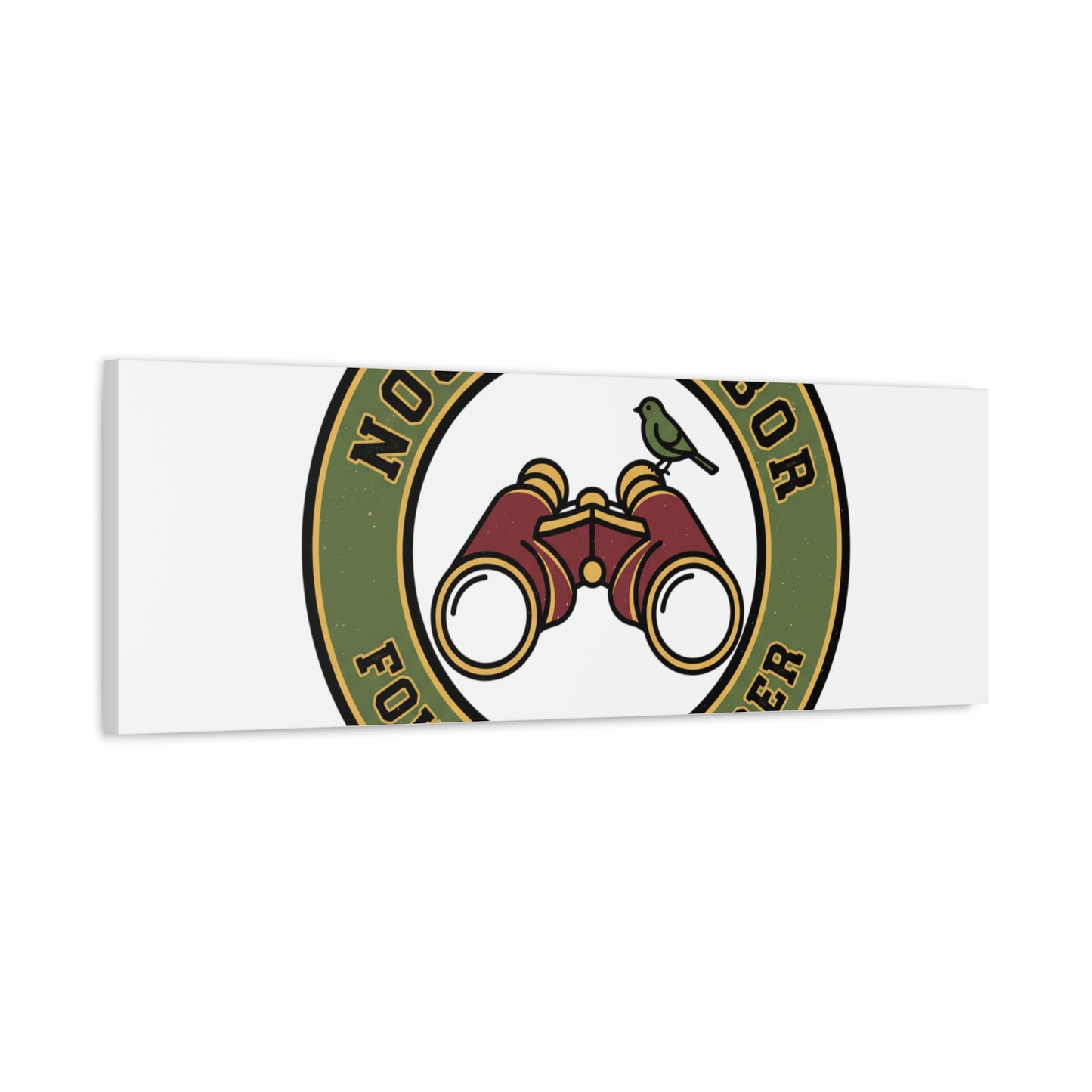 Nosy Neighbor Binoculars Logo Canvas — Retro Birding Art | Grandpa Core Country Core | Flipped Stitch