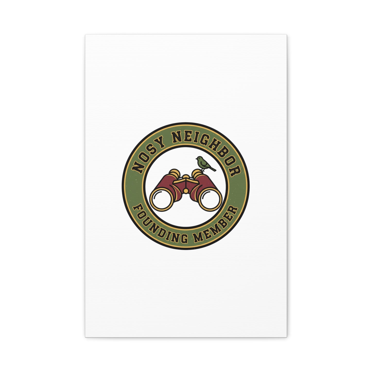 Nosy Neighbor Binoculars Logo Canvas — Retro Birding Art | Grandpa Core Country Core | Flipped Stitch