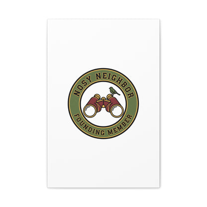 Nosy Neighbor Binoculars Logo Canvas — Retro Birding Art | Grandpa Core Country Core | Flipped Stitch