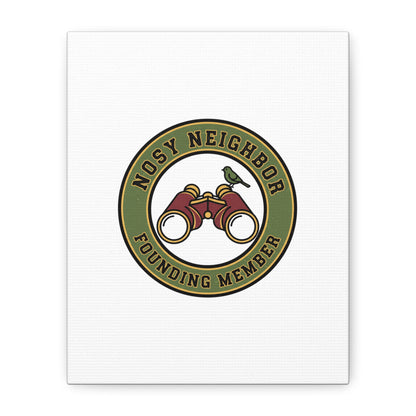 Nosy Neighbor Binoculars Logo Canvas — Retro Birding Art | Grandpa Core Country Core | Flipped Stitch