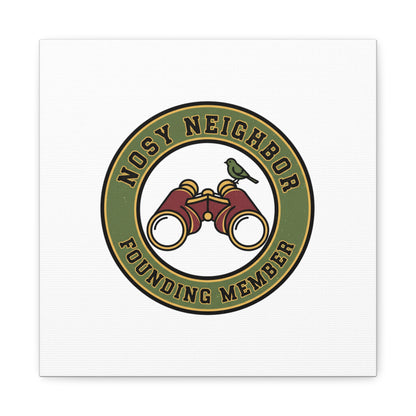 Nosy Neighbor Binoculars Logo Canvas — Retro Birding Art | Grandpa Core Country Core | Flipped Stitch