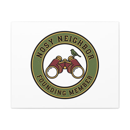 Nosy Neighbor Binoculars Logo Canvas — Retro Birding Art | Grandpa Core Country Core | Flipped Stitch