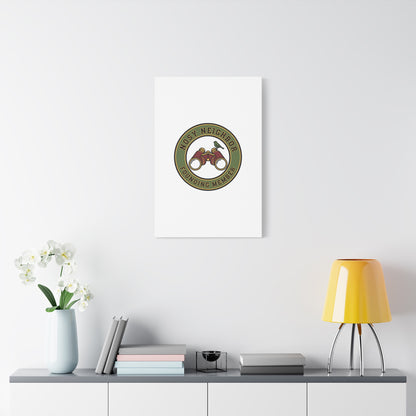 Nosy Neighbor Binoculars Logo Canvas — Retro Birding Art | Grandpa Core Country Core | Flipped Stitch