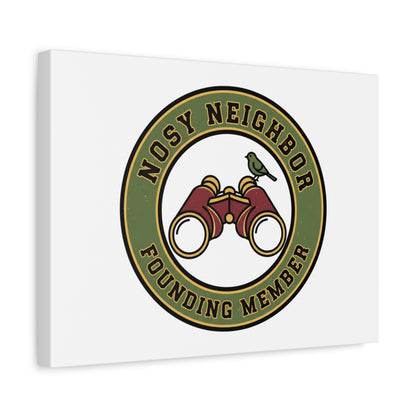 Nosy Neighbor Binoculars Logo Canvas — Retro Birding Art | Grandpa Core Country Core | Flipped Stitch