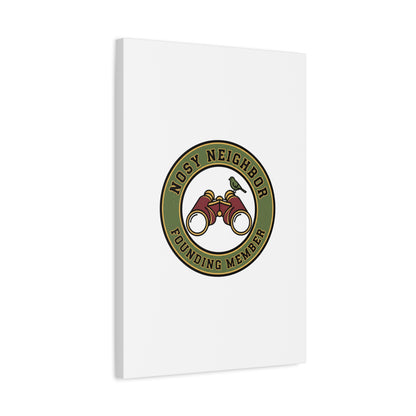 Nosy Neighbor Binoculars Logo Canvas — Retro Birding Art | Grandpa Core Country Core | Flipped Stitch