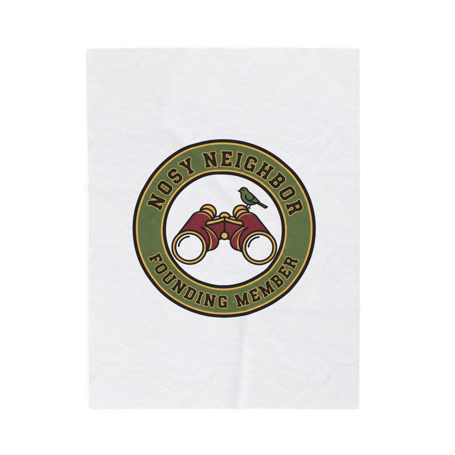 Nosy Neighbor Founding Member Velveteen Plush Blanket — Grandpa Core Retro Birding | Flipped Stitch