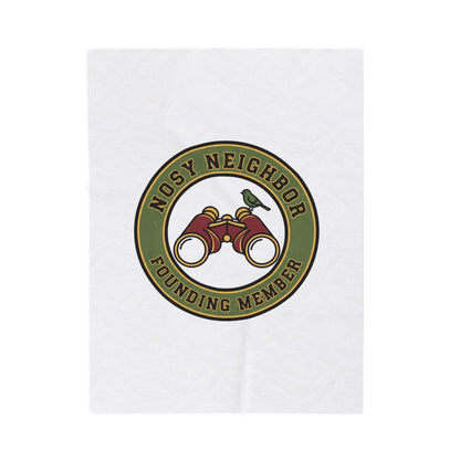 Nosy Neighbor Founding Member Velveteen Plush Blanket — Grandpa Core Retro Birding | Flipped Stitch