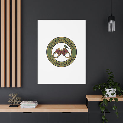 Nosy Neighbor Binoculars Logo Canvas — Retro Birding Art | Grandpa Core Country Core | Flipped Stitch